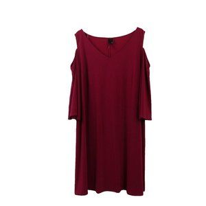 Chiasso Dress Plus 3X Pink V-Neck Cold Shoulder Stretch Figure Flattering Sheath